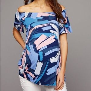 Luxe Essentials Denim maternity top. Sexy